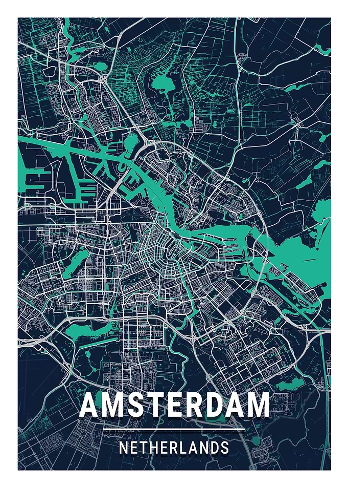 Amsterdam City Map Holland