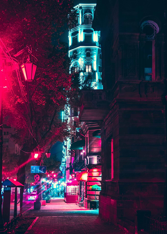 Cyberpunk street effect
