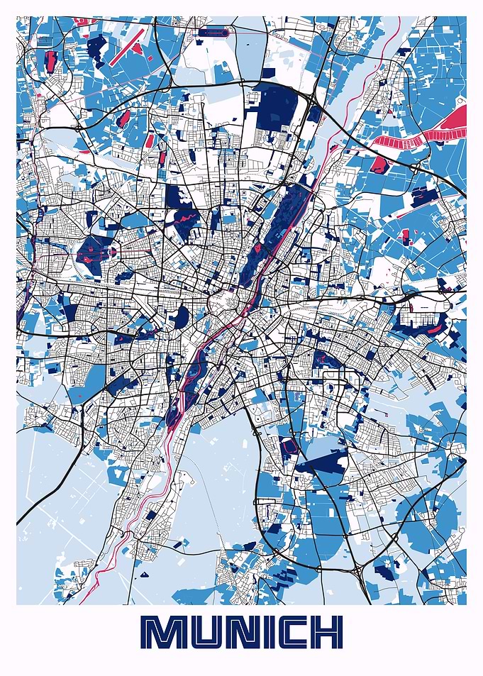 Munich City Map Germany