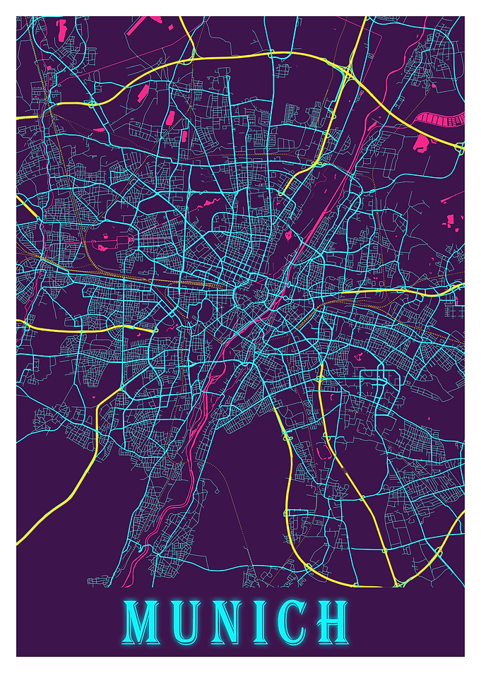 Munich City Map Germany