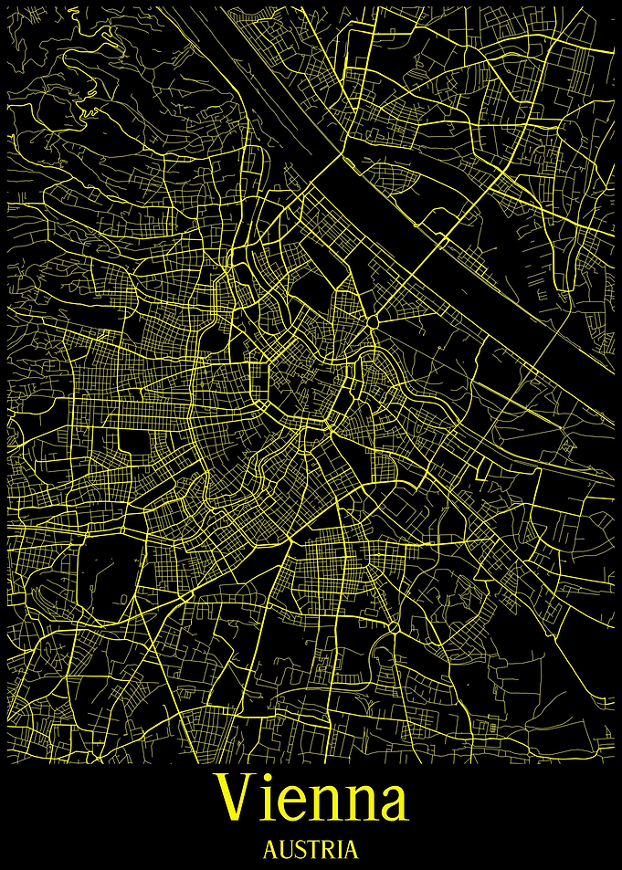 Wien Vienna Map Austria