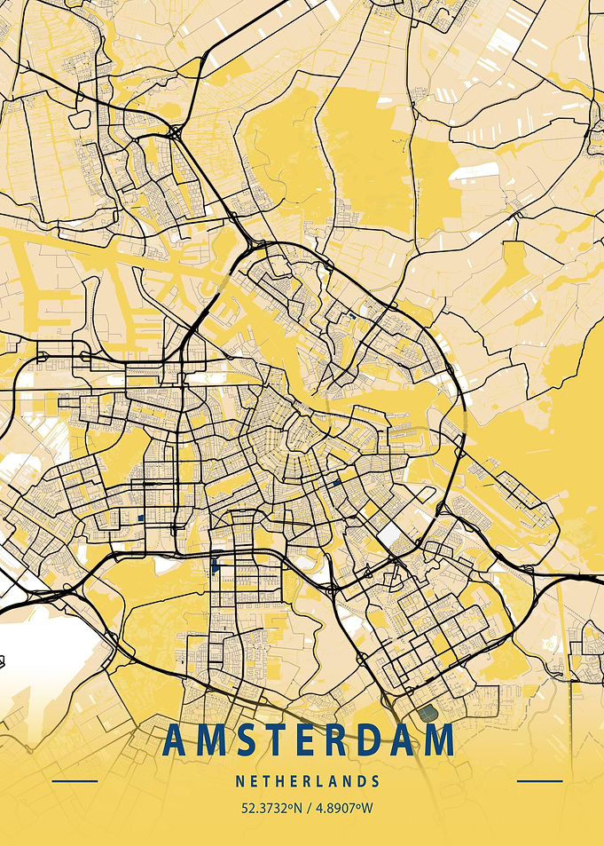 Amsterdam City Map Holland