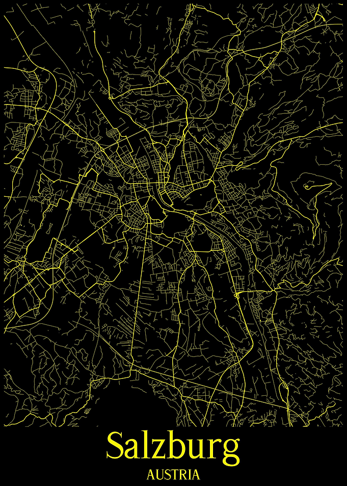 Salzburg City Map Austria