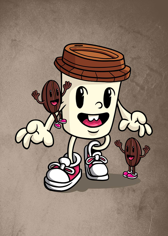 Coffee cup with beans