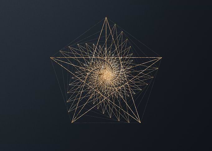 Gold Geometric Glyph Sign