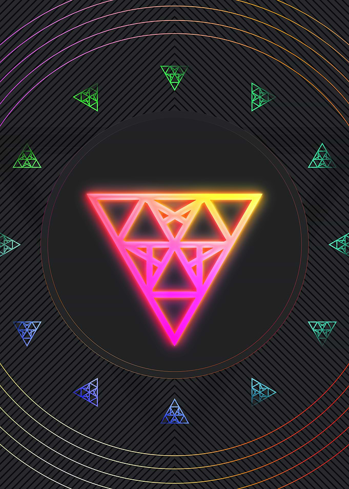 Neon Geometric Glyph Sign
