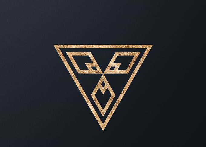 Gold Geometric Glyph Sign