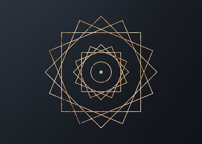 Gold Geometric Glyph Rune