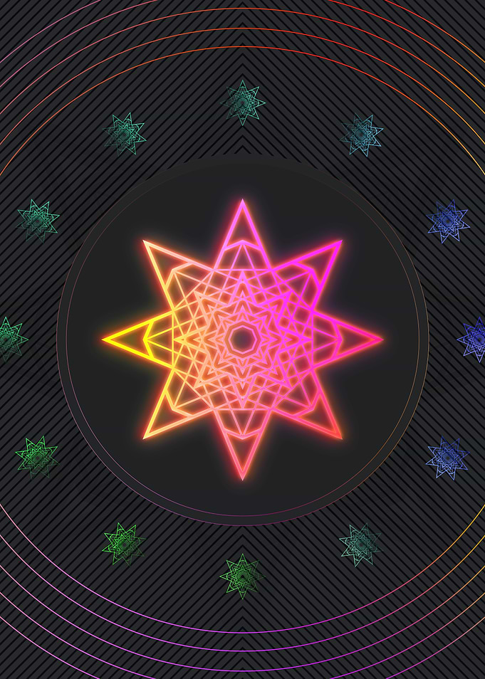 Neon Sacred Geometry Glyph