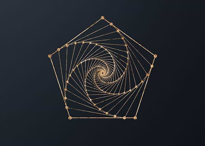Gold Geometric Glyph Sign