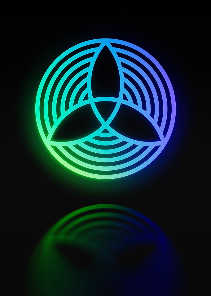 Neon Geometric Glyph Sign