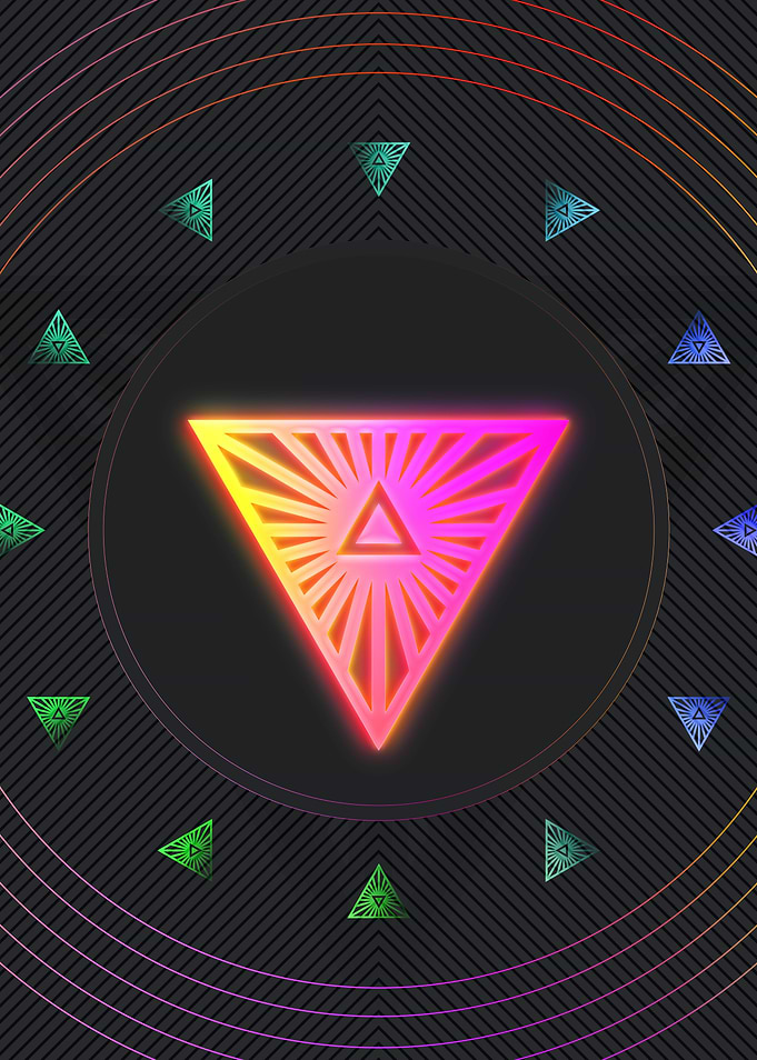Neon Geometric Glyph Sign