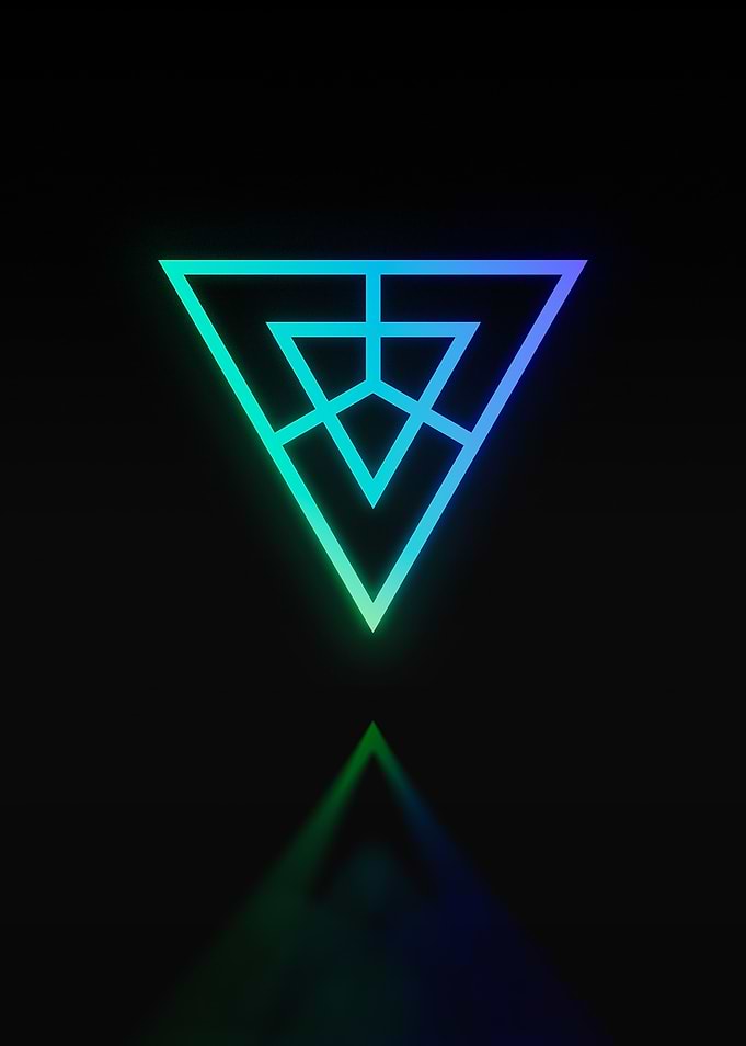 Neon Geometric Glyph Sign