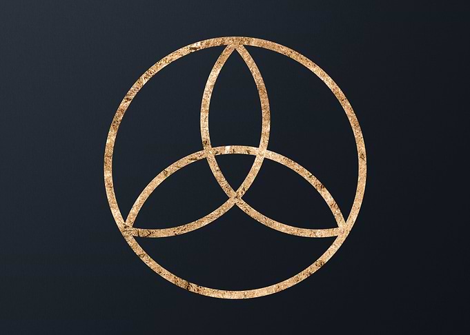 Gold Geometric Glyph Sign