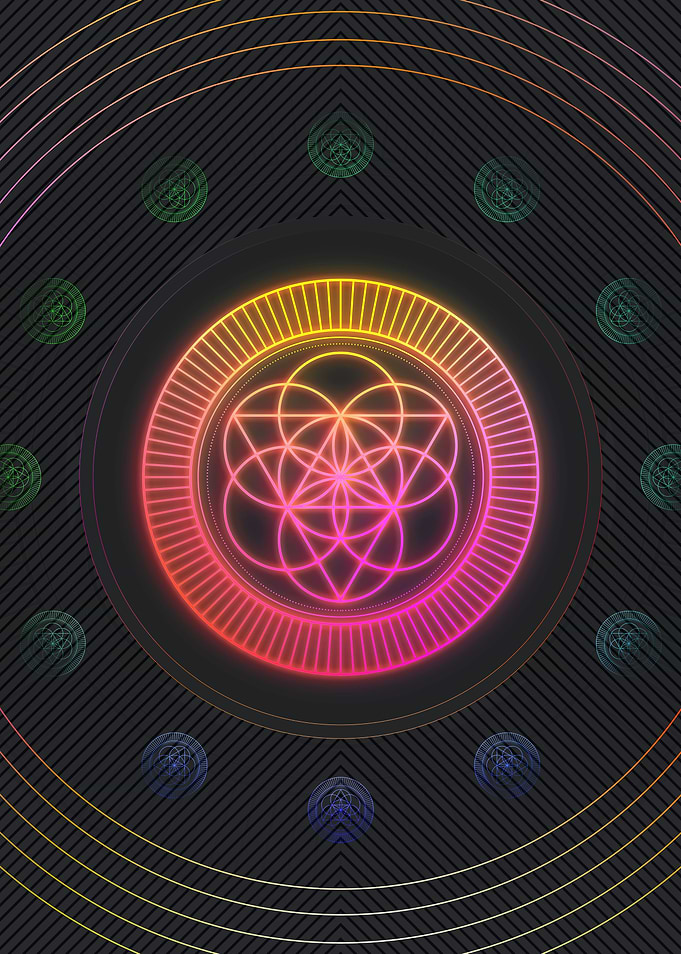 Neon Geometric Glyph Rune