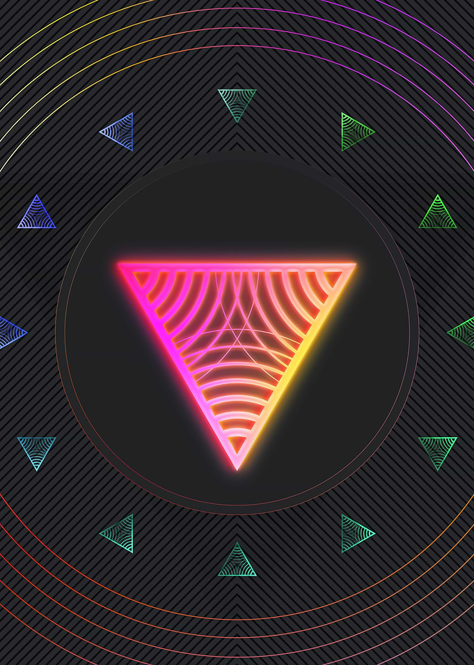 Neon Geometric Glyph Sign