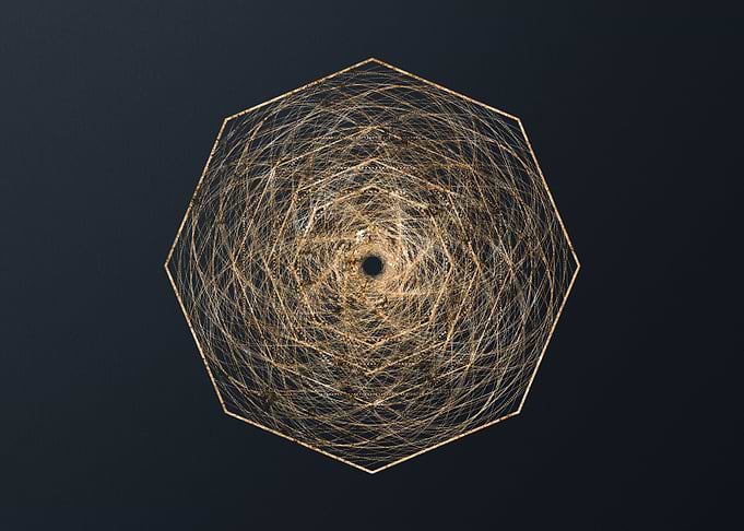 Gold Geometric Glyph Rune