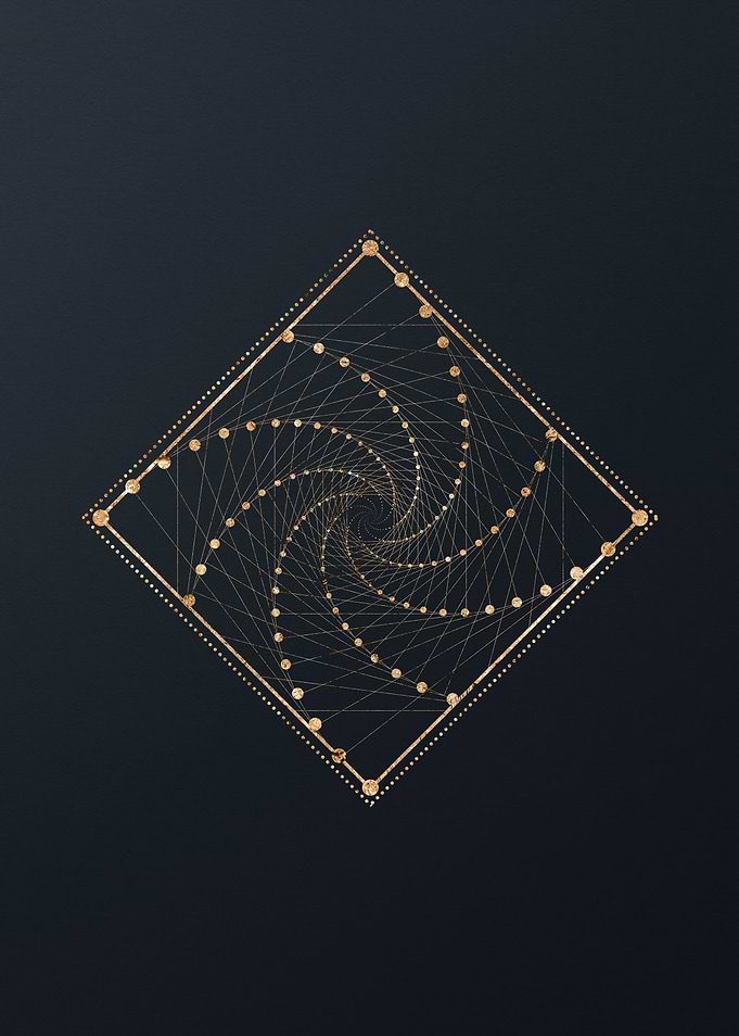 Gold Geometric Glyph Rune