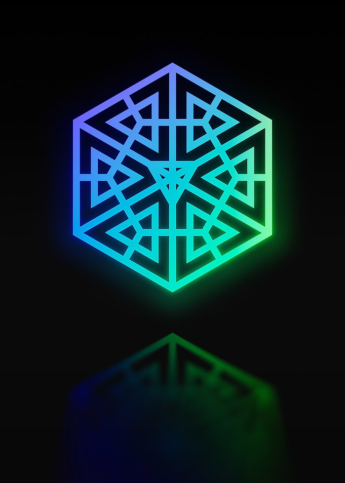 Neon Glyphs Mandala Rune