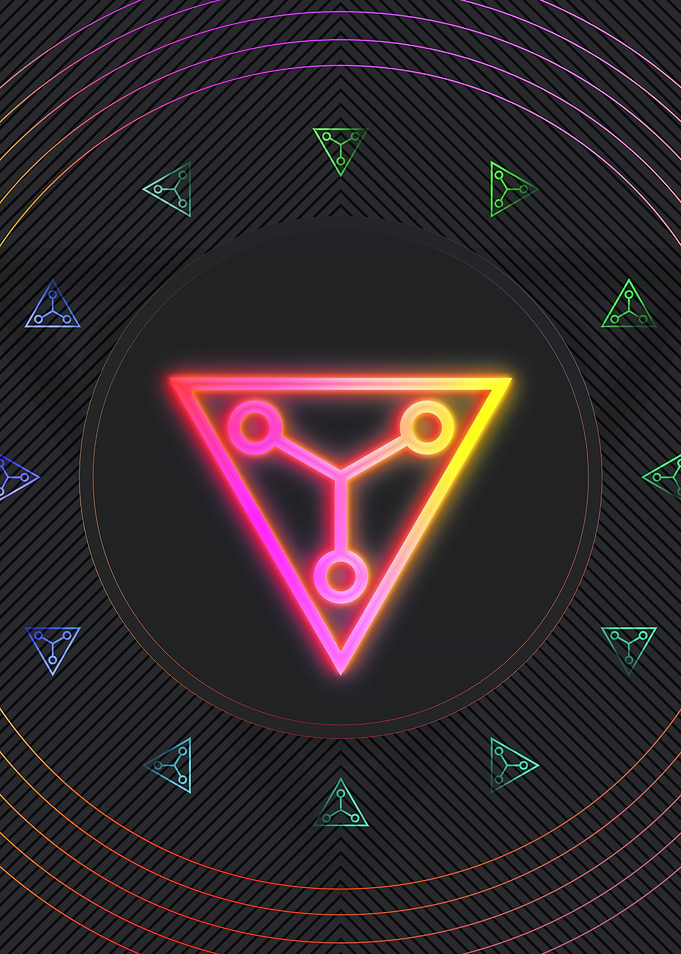 Neon Geometric Glyph Sign