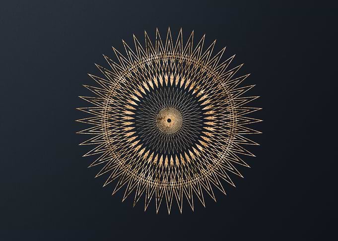 Gold Glyphs Mandalas Rune