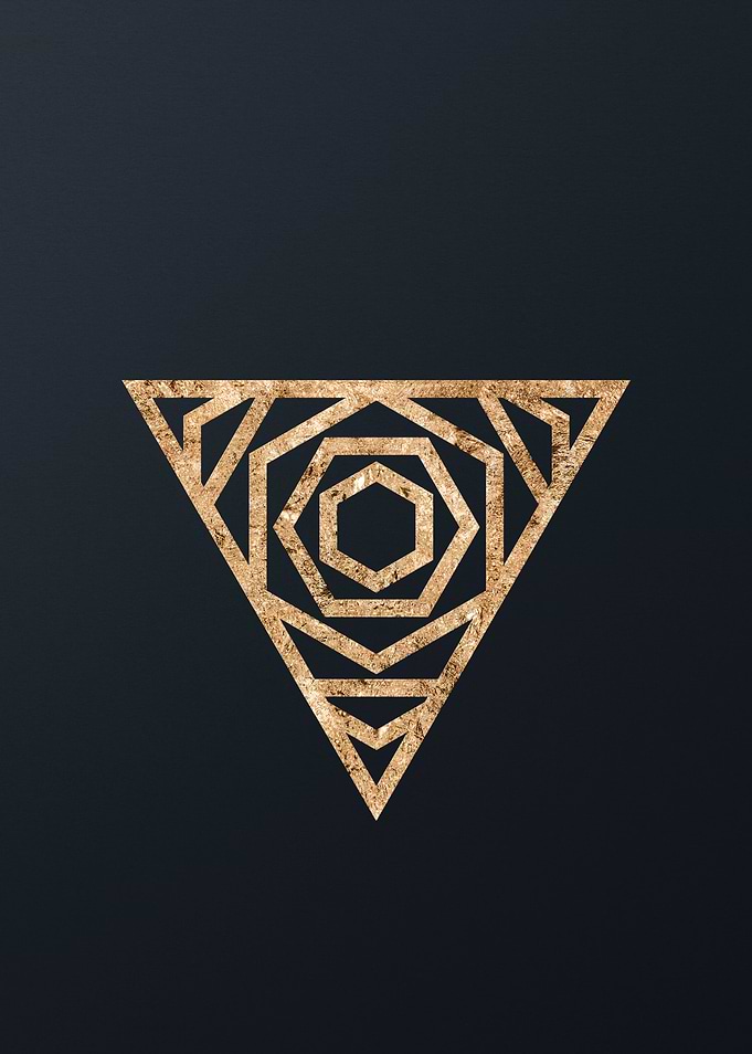 Gold Geometric Glyph Sign