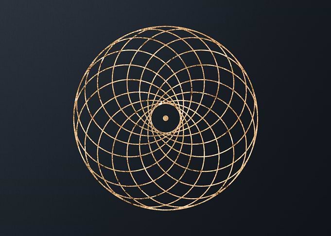 Gold Geometric Glyph Rune