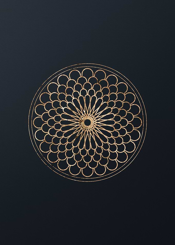 Gold Geometric Glyph Sign