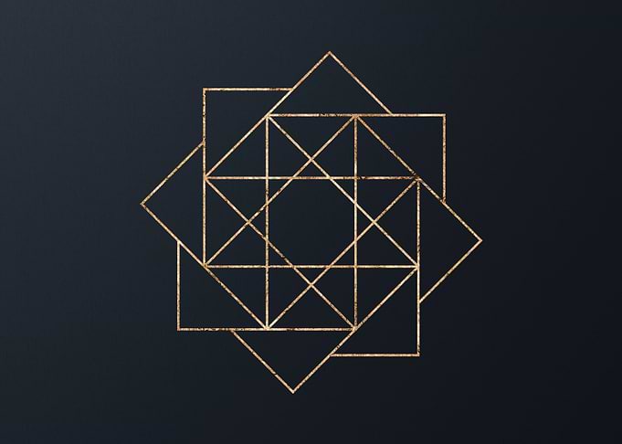 Gold Geometric Glyph Sign