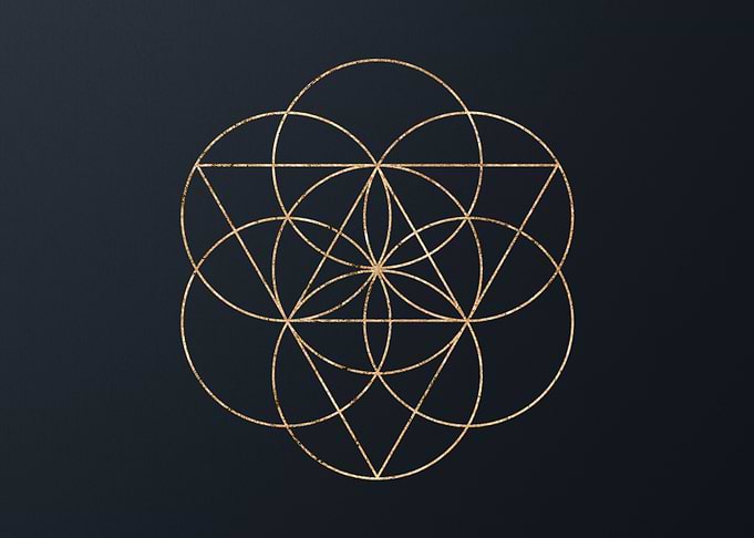Gold Geometric Glyph Rune