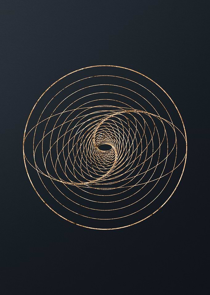 Gold Geometric Glyph Sign