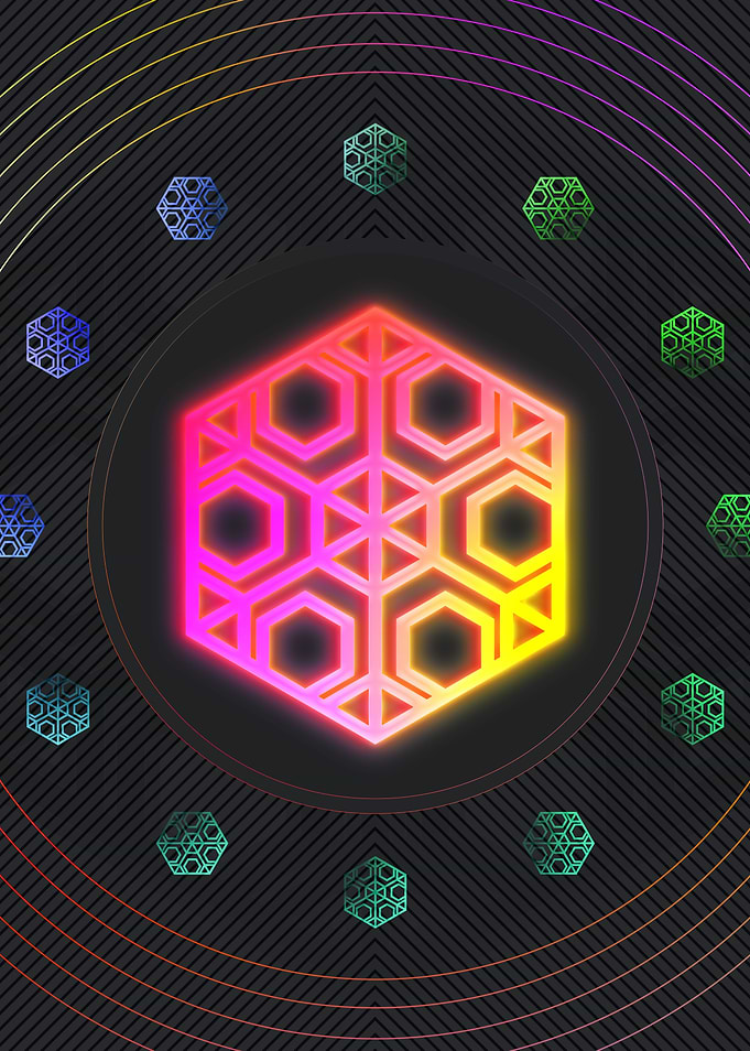 Neon Geometric Glyph Sign