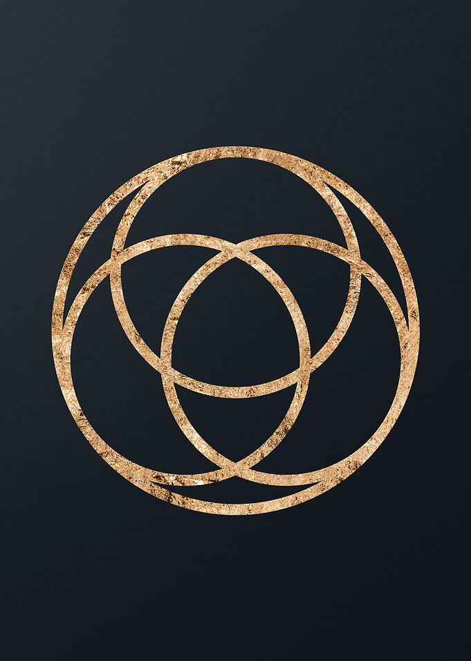 Gold Geometric Glyph Sign