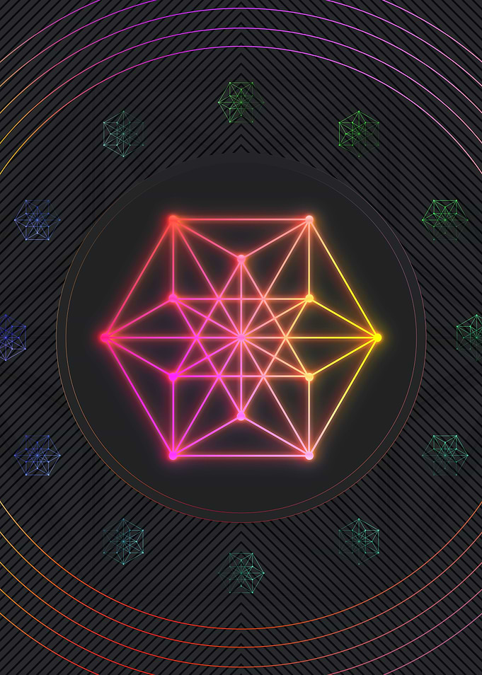 Pink Neon Sacred Geometry