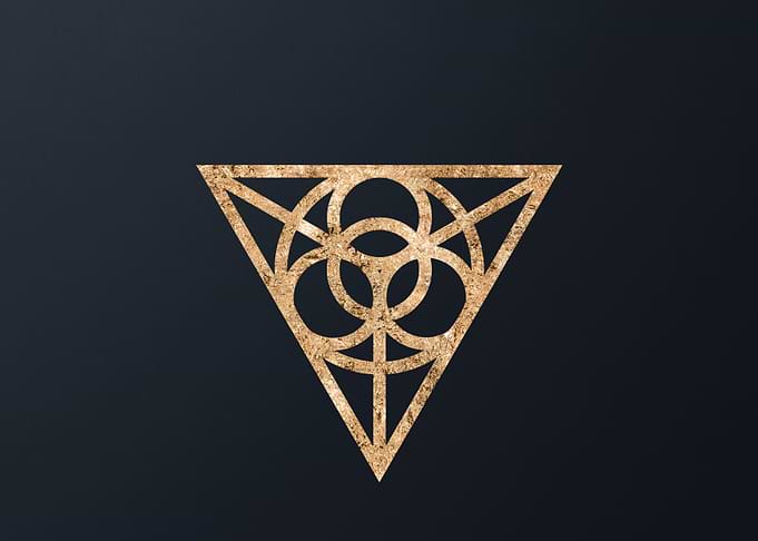 Gold Geometric Glyph Sign