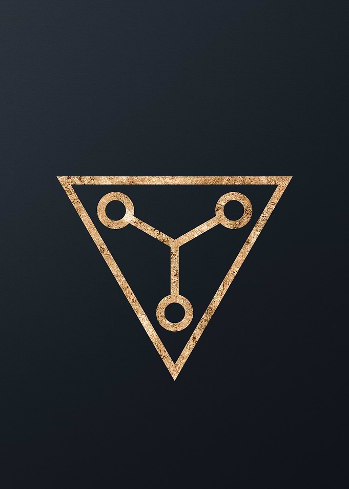 Gold Geometric Glyph Rune