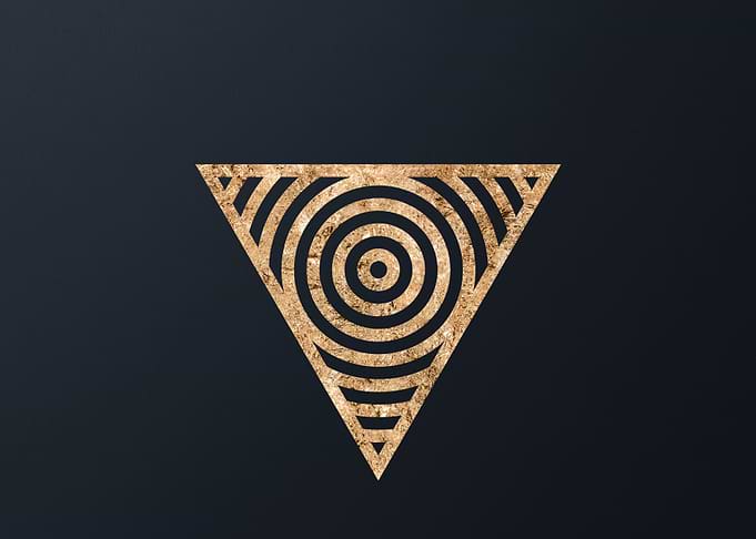 Gold Geometric Glyph Sign