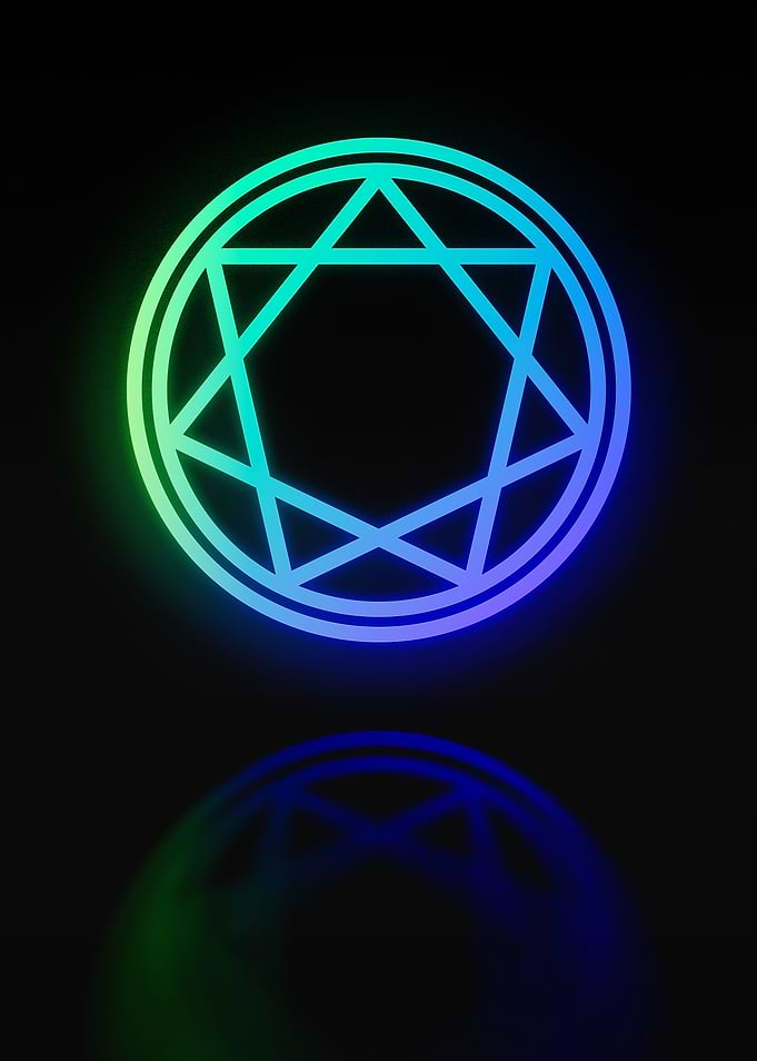 Neon Geometric Glyph Sign