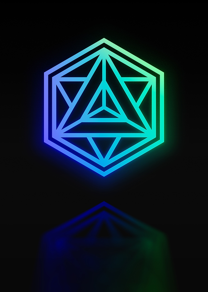 Neon Geometric Glyph Sign