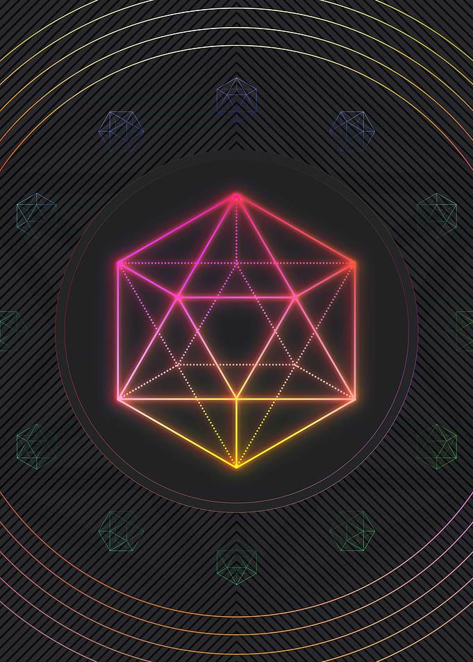 Pink Neon Sacred Geometry