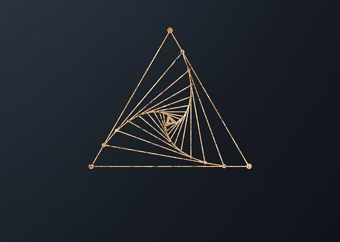 Gold Geometric Glyph Sign
