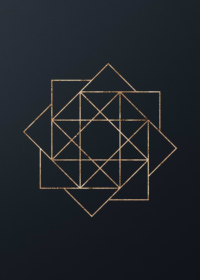 Gold Geometric Glyph Sign