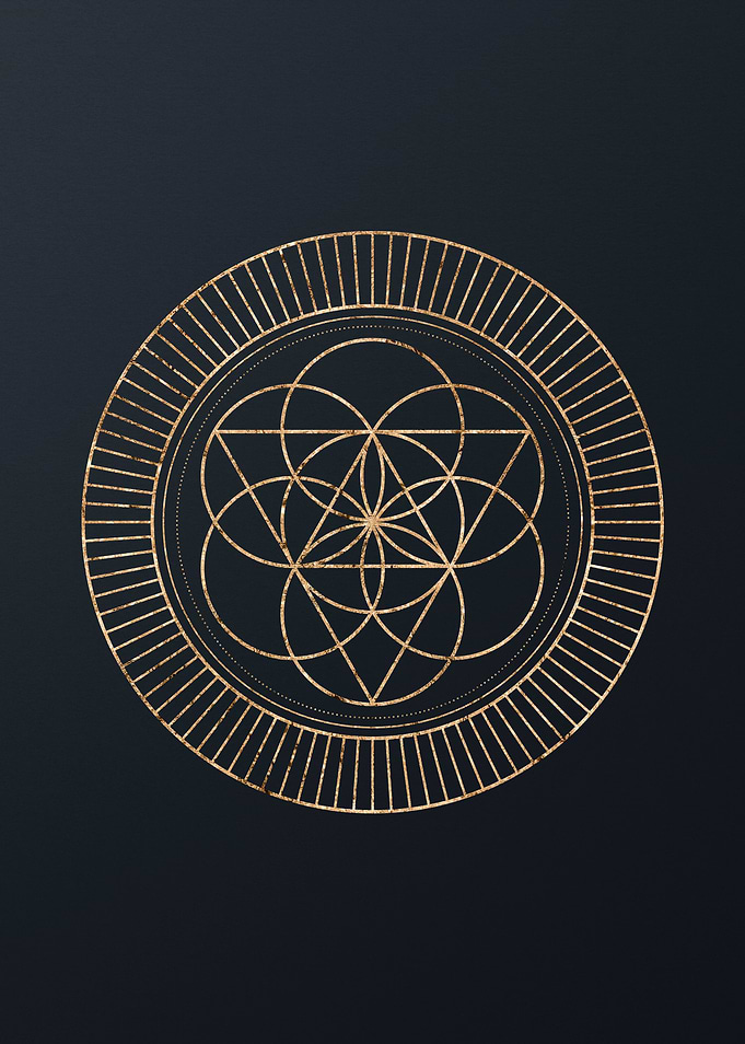 Gold Geometric Glyph Sign