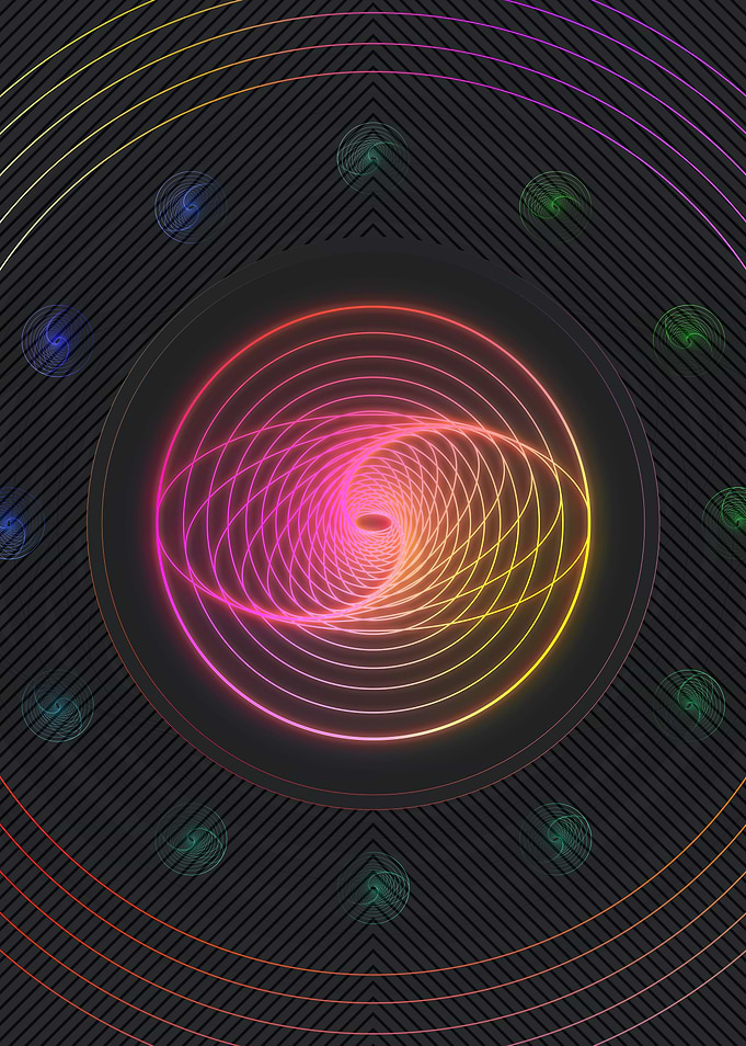 Neon Sacred Geometry Glyph