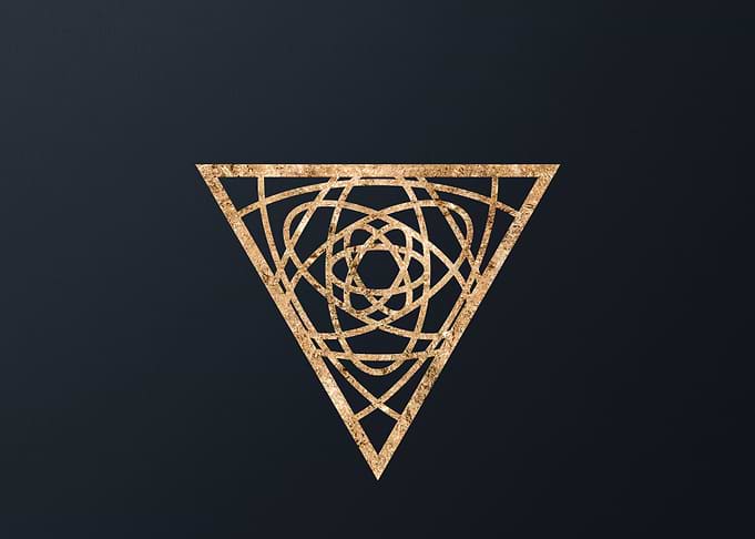 Gold Geometric Glyph Sign