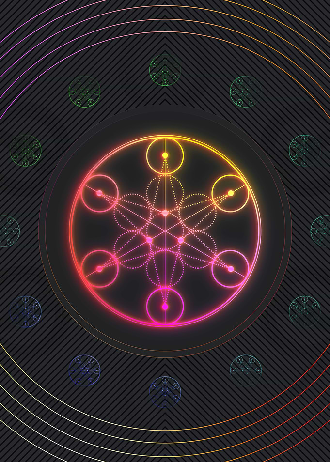 Neon Geometric Glyph Rune