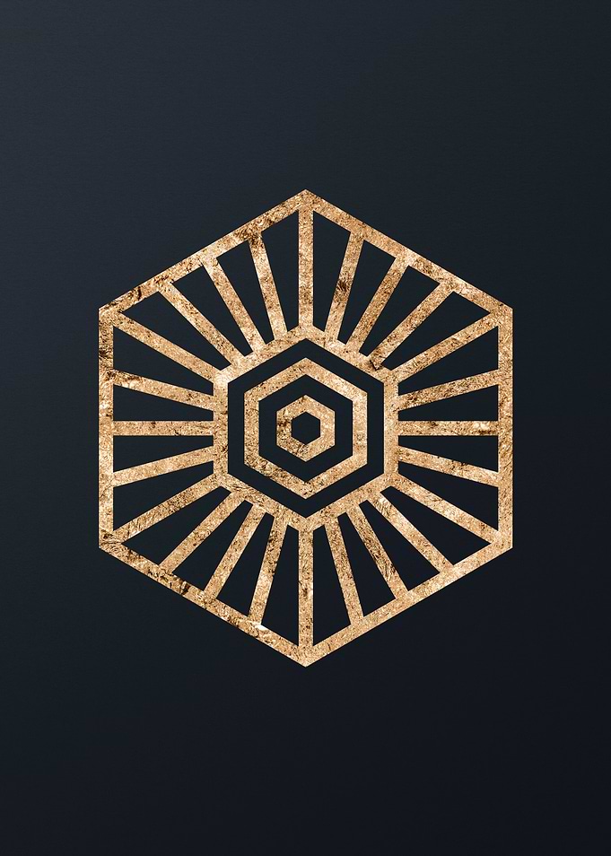 Gold Geometric Glyph Rune