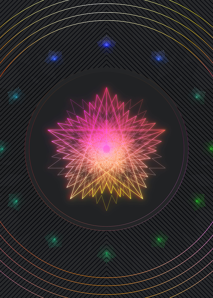 Pink Neon Sacred Geometry
