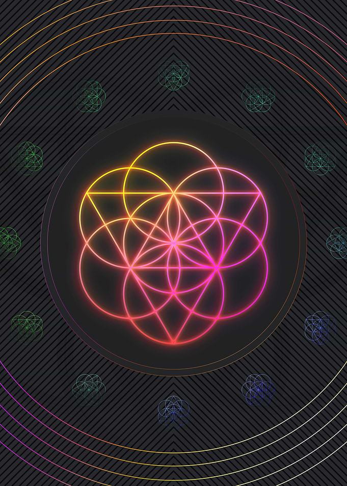 Neon Geometric Glyph Sign