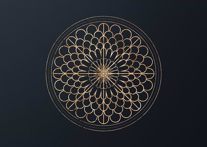 Gold Glyphs Mandalas Rune